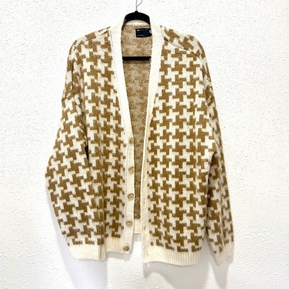 Houndstooth ASOS DESIGN knitted plush cardigan in geo design XL - Picture 6 of 8